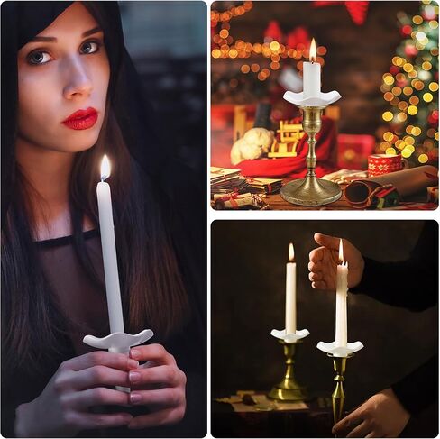 ebaokuup 60 جهاز كمبيوتر شخصى حماة بالتنقيط شمعة قابلة لإعادة الاستخدام، حاملي الشموع البلاستيكية القابلة للفصل مع الماسك الشمع، شمعة bobeches للكنيسة الوقفة الاحتجاجية عشية عيد الميلاد حفل زفاف التناقص التدريجي الشمعدانات in Kuwait