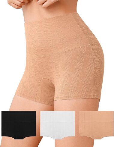 ملابس داخلية قصيرة للأولاد من القطن عالية الخصر من ASIMOON للنساء، تحكم بسيط في البطن ومضادة للاحتكاك، سراويل داخلية 3 قطع in Kuwait