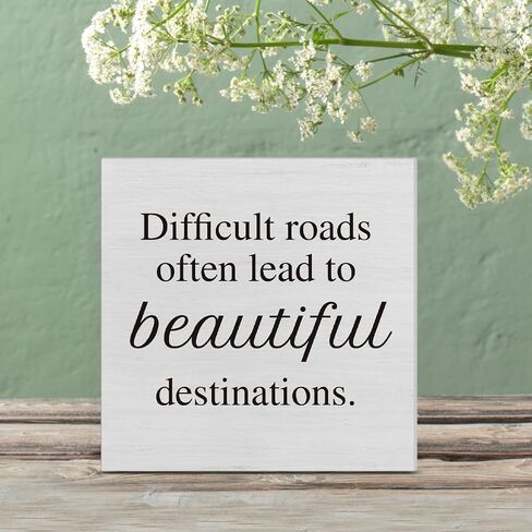 Inspirational Encouragement Gifts for Women Man Bestie Sisiter Coworker, Cheer Up Motivational Gifts Hard Time Gifts Inspirational Positive Sign 5" x 5" in Saudi Arabia