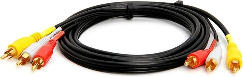 Cmple - 3-Male RCA to 3-Male RCA Composite Video Audio A/V AV Cable Gold Plated - 1.5 Feet in Saudi Arabia