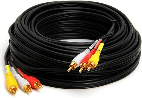 Cmple - 3-Male RCA to 3-Male RCA Composite Video Audio A/V AV Cable Gold Plated - 1.5 Feet in Saudi Arabia