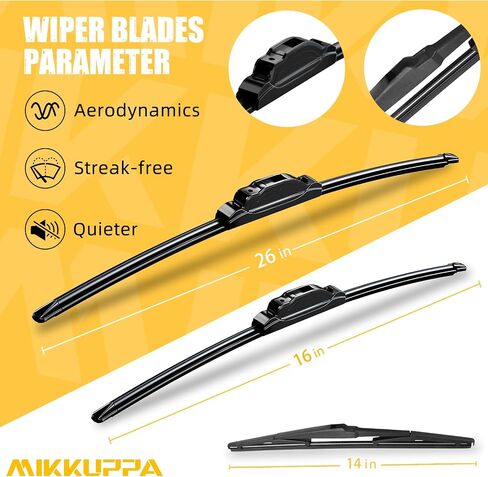 MIKKUPPA 26+"16+"12" Windshield Wiper Blades Replacement for 2006-2015 Mazda 5, Front Wiper Blades Rear Wiper Blades, Durable Stable Quiet All Season Wiper Blades Set (Pack of 3) in Saudi Arabia