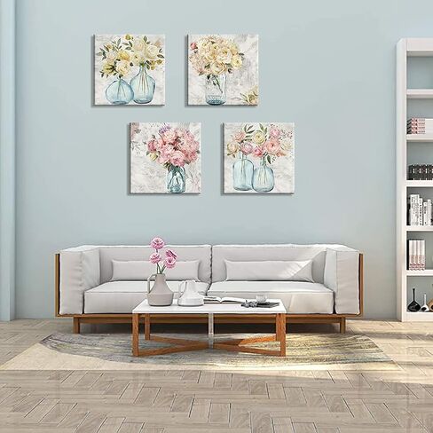 WZSart Ocean Animals Plants Bathroom Decor Canvas Wall Arts Watercolor Sea Turtle Seahorse Seaweed Printed Pictures Artwork Vintage Painting Decoration for Bathroom Living Room Kithcen Ready to Hang in Saudi Arabia
