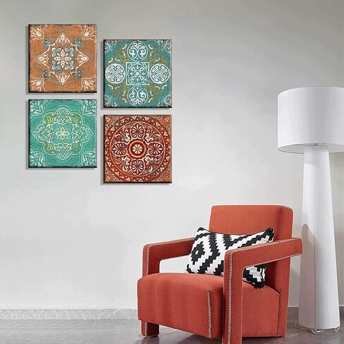 WZSart Ocean Animals Plants Bathroom Decor Canvas Wall Arts Watercolor Sea Turtle Seahorse Seaweed Printed Pictures Artwork Vintage Painting Decoration for Bathroom Living Room Kithcen Ready to Hang in Saudi Arabia