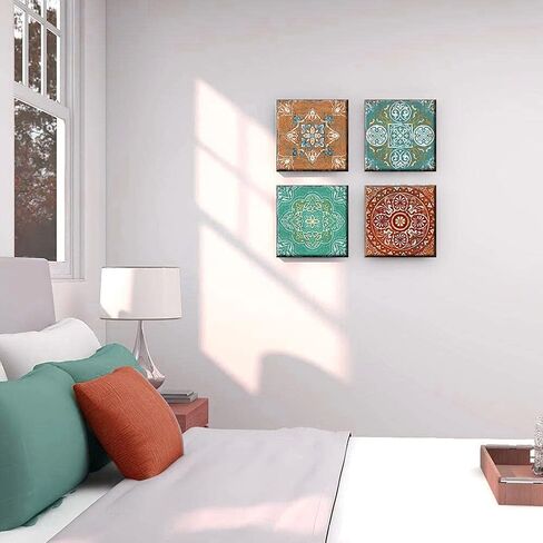 WZSart المحيط الحيوانات النباتات ديكور الحمام قماش جدار الفنون المائية السلاحف البحرية فرس البحر الأعشاب البحرية المطبوعة صور عمل فني خمر اللوحة الديكور للحمام غرفة المعيشة Kithcen على استعداد للتعليق in Saudi Arabia