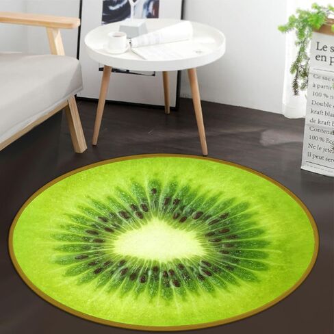 keepcute Fruit Round Area Rug, Watermelon Print Rug Non-Slip Circle Floor Mat for Bedroom Living Room Outdoor Study Playing Home Decor Rugs 3' Diameter in Saudi Arabia