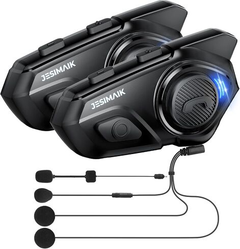 Motorcycle Helmet Bluetooth Headset, Dual Chips for Multitasking Audio, 10 Riders 2000M Bluetooth Motorcycle Headset Intercom System, HiFi Sound/Music Sharing/AI Voice/FM/Top Noise Reduction in Saudi Arabia