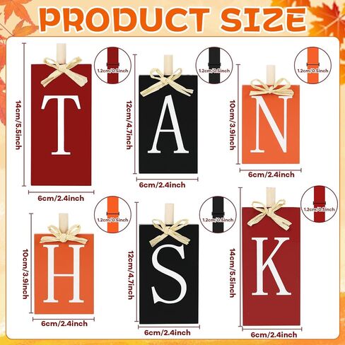6Pcs Thanksgiving Decoration Table Wood Sign Fall Wooden Centerpiece Harvest Block Table Tiered Tray Decor Autumn Table Decor Gifts for Farmhouse Home Kitchen Mantel Shelf Office Supplies in Saudi Arabia