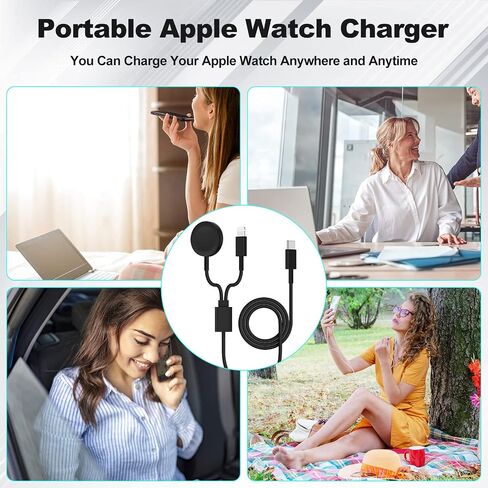 Apple Watch Charger, [Apple MFi Certified] iWatch Fast Charging Cable 3ft, Magnetic Wireless iWatch Charger USB C for Apple Watch Series Ultra/9/8/7/6/SE/5/4/3, Portable Travel iWatch Charging Cord in Saudi Arabia