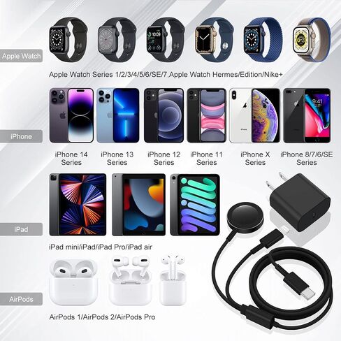 Apple Watch Charger, [Apple MFi Certified] iWatch Fast Charging Cable 3ft, Magnetic Wireless iWatch Charger USB C for Apple Watch Series Ultra/9/8/7/6/SE/5/4/3, Portable Travel iWatch Charging Cord in Saudi Arabia