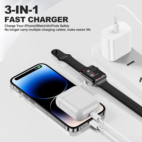 Apple Watch Charger, [Apple MFi Certified] iWatch Fast Charging Cable 3ft, Magnetic Wireless iWatch Charger USB C for Apple Watch Series Ultra/9/8/7/6/SE/5/4/3, Portable Travel iWatch Charging Cord in Saudi Arabia