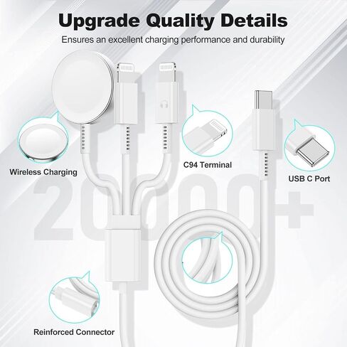 Apple Watch Charger, [Apple MFi Certified] iWatch Fast Charging Cable 3ft, Magnetic Wireless iWatch Charger USB C for Apple Watch Series Ultra/9/8/7/6/SE/5/4/3, Portable Travel iWatch Charging Cord in Saudi Arabia