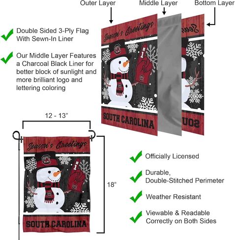South Carolina Gamecocks Holiday Winter Snow Garden Banner Flag in Saudi Arabia