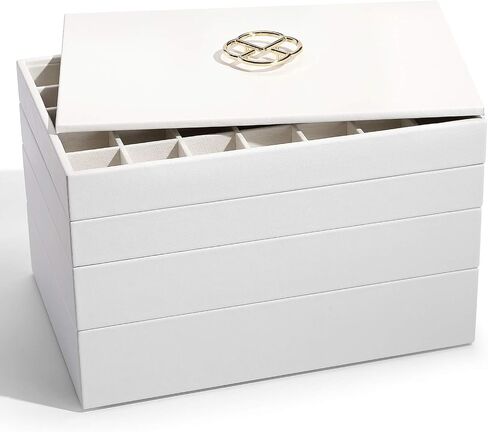 Vlando NEW Miller Jewelry Trays Stackable Showcase Display Drawer Organizer Storage- Multi-Purpose,Multiple Combinations, Large Capacity Multi-Layer Design and Fashion(Off White) in Saudi Arabia