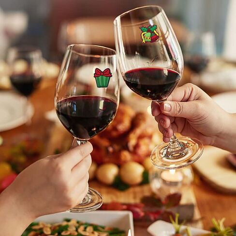 Hying Christmas Wine Glass Charms Markers Christmas Santa Drink Markers Xmas Wine Glass Markers Christmas Wine Decorations in Saudi Arabia