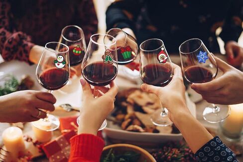 Hying Christmas Wine Glass Charms Markers Christmas Santa Drink Markers Xmas Wine Glass Markers Christmas Wine Decorations in Saudi Arabia