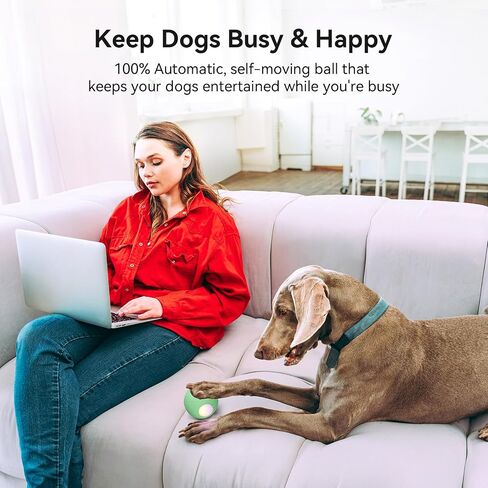 Cheerble Smart Interactive Dog Toy, Wicked Ball PE, Automatic Moving Bouncing Rotating Ball, Active Rolling Ball for Medium and Large Dogs, Peppy Pet Ball with Lights, Dog Birthday Gift (Purple) in Saudi Arabia