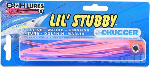 C&H, Lil Stubby Chugger Lure، أزرق ساطع/شارتروز، 5.5 بوصة / 14 سم، 10 قطع in Kuwait