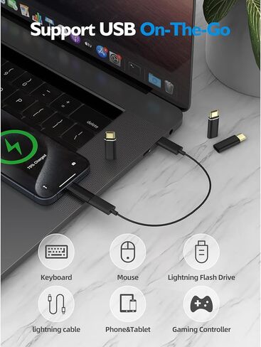 ARKTEK Lighting to USB C Adapter 2Pack- Support Fast Charging Data Transfer OTG - USB Type C Adapter Compatible with iPhone 15 Plus Pro Max, CarPlay, Galaxy S24 S23 Note 20, Pixel 8 in Saudi Arabia