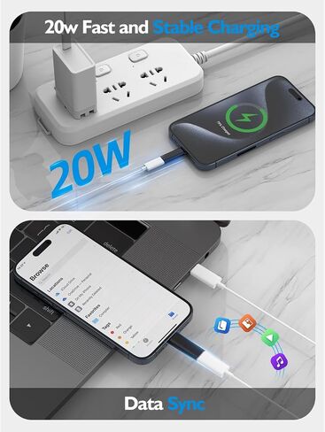 ARKTEK Lighting to USB C Adapter 2Pack- Support Fast Charging Data Transfer OTG - USB Type C Adapter Compatible with iPhone 15 Plus Pro Max, CarPlay, Galaxy S24 S23 Note 20, Pixel 8 in Saudi Arabia