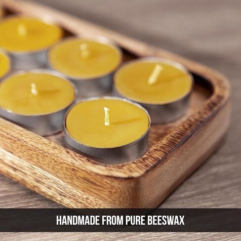 100% Pure Beeswax Tealight Candle Set of 48-3 Hours Lasting Smokeless Tealight Candles - Cotton Wick - Unscented Tea Light Candles - Candle Lover Gift in Saudi Arabia