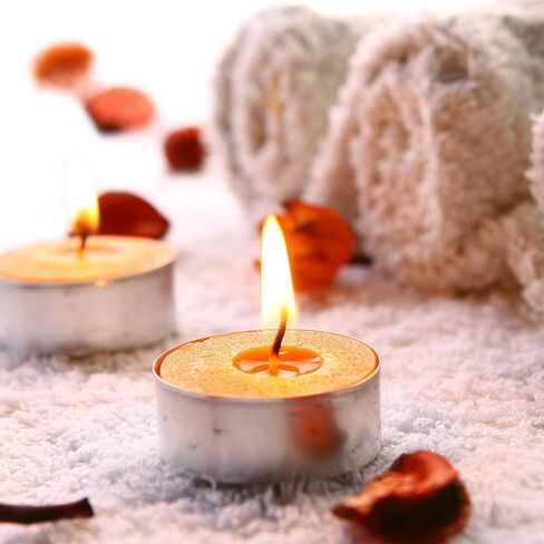 100% Pure Beeswax Tealight Candle Set of 48-3 Hours Lasting Smokeless Tealight Candles - Cotton Wick - Unscented Tea Light Candles - Candle Lover Gift in Saudi Arabia