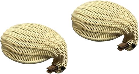 Amosfun Box Storage Bins Baskets Home Decor Round Wicker Basket Wicker Food Trays Rattan Duck Round Wicker Tray Woven Basket Storage Rattan Dish Imitation Rattan Bamboo in Saudi Arabia