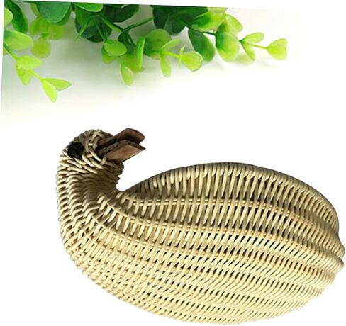 Amosfun Box Storage Bins Baskets Home Decor Round Wicker Basket Wicker Food Trays Rattan Duck Round Wicker Tray Woven Basket Storage Rattan Dish Imitation Rattan Bamboo in Saudi Arabia