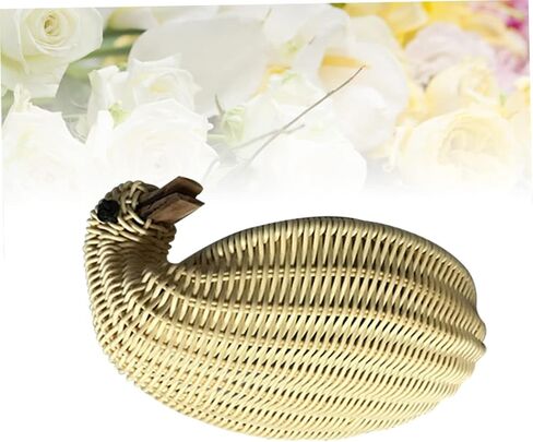 Amosfun Box Storage Bins Baskets Home Decor Round Wicker Basket Wicker Food Trays Rattan Duck Round Wicker Tray Woven Basket Storage Rattan Dish Imitation Rattan Bamboo in Saudi Arabia