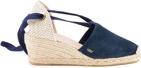 VISCATA Fosca Suede Wedge Handmade 2 ½" Heel Women's Sandals with Extra Cushioned Inner Sole, Soft Ankle Ties, and 100% Natural Jute Midsole for Comfort and Style in Kuwait