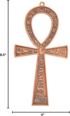 NileCart™ صليب ANKH معدني كبير مقاس 8.5 بوصة مصنوع في مصر (فضي عتيق) in Saudi Arabia