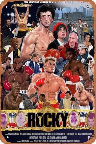 Vintage Tin Sign Rocky Balboa Motivational Movie Poster for Bar Gym Club Office Man Cave Garage Home Wall Art Decor Gift Retro Metal Sign 12 X 8 inch in Saudi Arabia