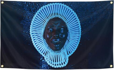 Generic American Rapper Childish Awaken My Love Music Album Gambino Cover 3 × 5Ft For Room College Dormitory Bedroom Wall Tapestry Decoration Interior And Fun Parties, blue in Saudi Arabia