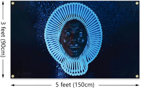 Generic American Rapper Childish Awaken My Love Music Album Gambino Cover 3 × 5Ft For Room College Dormitory Bedroom Wall Tapestry Decoration Interior And Fun Parties, blue in Saudi Arabia
