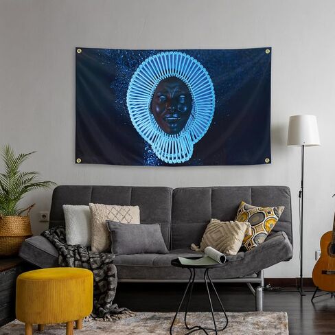 Generic American Rapper Childish Awaken My Love Music Album Gambino Cover 3 × 5Ft For Room College Dormitory Bedroom Wall Tapestry Decoration Interior And Fun Parties, blue in Saudi Arabia