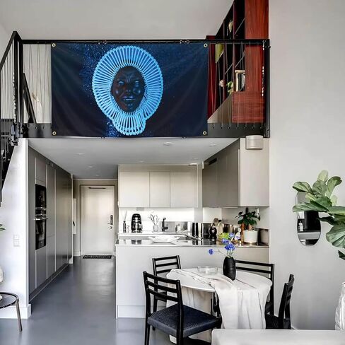 Generic American Rapper Childish Awaken My Love Music Album Gambino Cover 3 × 5Ft For Room College Dormitory Bedroom Wall Tapestry Decoration Interior And Fun Parties, blue in Saudi Arabia