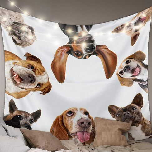 T&H XHome Tapestry Wall Hanging,Tapestries for Bedroom Aesthetic, Dog, Collective of Puppy Doggy Peep Custom Wall Tapestry for Living Room College Dorm Game Boys Room Classroom Small 39x59 Inch in Saudi Arabia