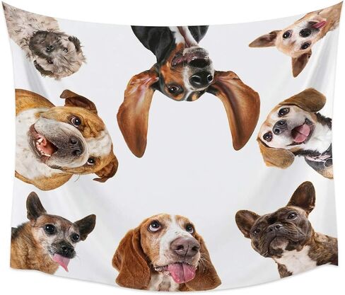 T&H XHome Tapestry Wall Hanging,Tapestries for Bedroom Aesthetic, Dog, Collective of Puppy Doggy Peep Custom Wall Tapestry for Living Room College Dorm Game Boys Room Classroom Small 39x59 Inch in Saudi Arabia