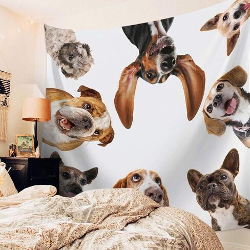 T&H XHome Tapestry Wall Hanging,Tapestries for Bedroom Aesthetic, Dog, Collective of Puppy Doggy Peep Custom Wall Tapestry for Living Room College Dorm Game Boys Room Classroom Small 39x59 Inch in Saudi Arabia