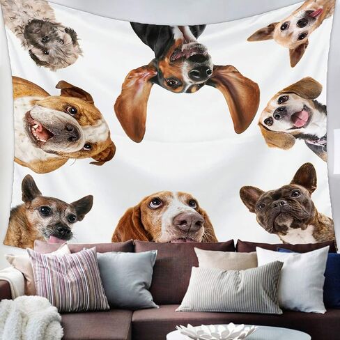 T&H XHome Tapestry Wall Hanging,Tapestries for Bedroom Aesthetic, Dog, Collective of Puppy Doggy Peep Custom Wall Tapestry for Living Room College Dorm Game Boys Room Classroom Small 39x59 Inch in Saudi Arabia
