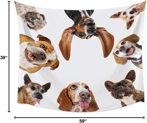T&H XHome Tapestry Wall Hanging,Tapestries for Bedroom Aesthetic, Dog, Collective of Puppy Doggy Peep Custom Wall Tapestry for Living Room College Dorm Game Boys Room Classroom Small 39x59 Inch in Saudi Arabia