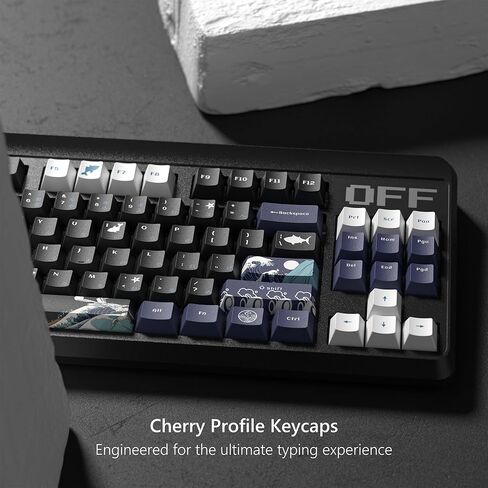 أغطية مفاتيح Womier PBT، أغطية مفاتيح كلاسيكية 75 بالمائة، مجموعة أغطية مفاتيح لوحة المفاتيح المخصصة صبغ التسامي، أغطية مفاتيح ذات شكل الكرز لمعظم 65% 75% 100% لوحة مفاتيح ميكانيكية Gateron Cherry MX Switches، بني in Kuwait