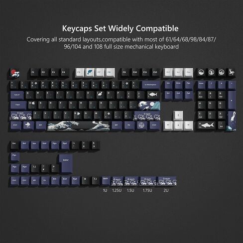 أغطية مفاتيح Womier PBT، أغطية مفاتيح كلاسيكية 75 بالمائة، مجموعة أغطية مفاتيح لوحة المفاتيح المخصصة صبغ التسامي، أغطية مفاتيح ذات شكل الكرز لمعظم 65% 75% 100% لوحة مفاتيح ميكانيكية Gateron Cherry MX Switches، بني in Kuwait