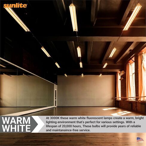 Sunlite 30345 F28T5/865 4 Foot T5 Linear Fluorescent Lamp, 28 Watts, 2500 Lumens, 6500K Daylight, Miniature G5 Bi-Pin Base, ROHS Compliant, High Performance Straight Tube, 40 Pack in Kuwait