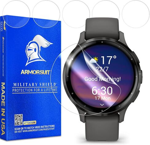 ArmorSuit 6 Pack for Garmin Venu 3 (45mm) Screen Protector MilitaryShield HD Clear Film - Made in USA in Saudi Arabia