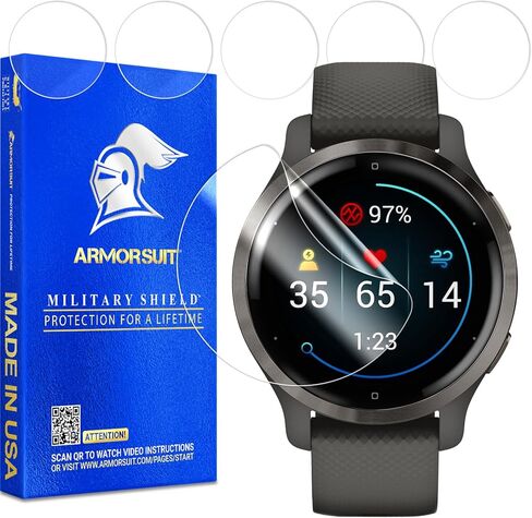 ArmorSuit 6 Pack for Garmin Venu 3 (45mm) Screen Protector MilitaryShield HD Clear Film - Made in USA in Saudi Arabia