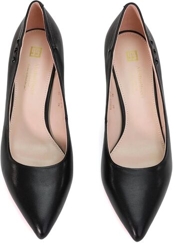 أحذية نسائية بكعب | إصبع مغلق| منتصف الكعب | كعب مدبب عند الأصابع | مكتب الأعمال الكعب | حذاء جلدي مريح للنساء in Kuwait