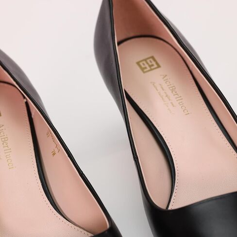 أحذية نسائية بكعب | إصبع مغلق| منتصف الكعب | كعب مدبب عند الأصابع | مكتب الأعمال الكعب | حذاء جلدي مريح للنساء in Kuwait