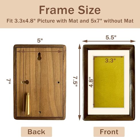 5x7 Natural Wood Photo Frames Small Picture Frame Wooden Photo Frame Tabletop Picture Frame Vertical or Horizontal Display Rustic Walnut Picture Frame for Home Office Decor in Saudi Arabia