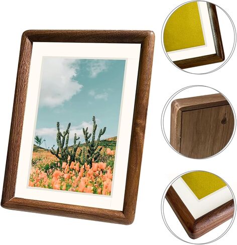 5x7 Natural Wood Photo Frames Small Picture Frame Wooden Photo Frame Tabletop Picture Frame Vertical or Horizontal Display Rustic Walnut Picture Frame for Home Office Decor in Saudi Arabia